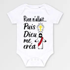 Body Bébé Rien n'allait puis Dieu me créa