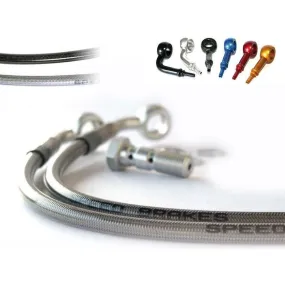 Durite de frein avant d'aviation SPEEDBRAKES carbone/raccord rouge Suzuki GSF 400 BANDIT