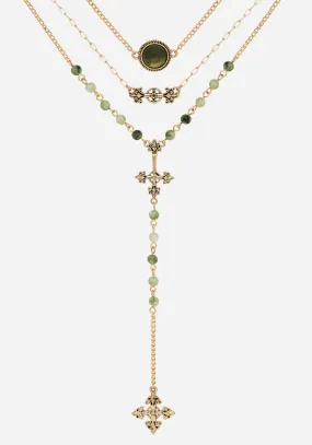 Viridity Layered Gem Multichain Necklace